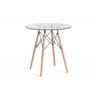 Стол CINDY GLASS (mod.80GLASS) [металл/стекло, D80x75см, прозрачный]